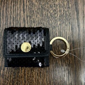 Michael Kors Black Sequin Key & Card Holder